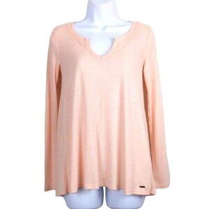 Hollister Women's Peach ribbed shirt long sleeve V-Neck Size XS (NWT )